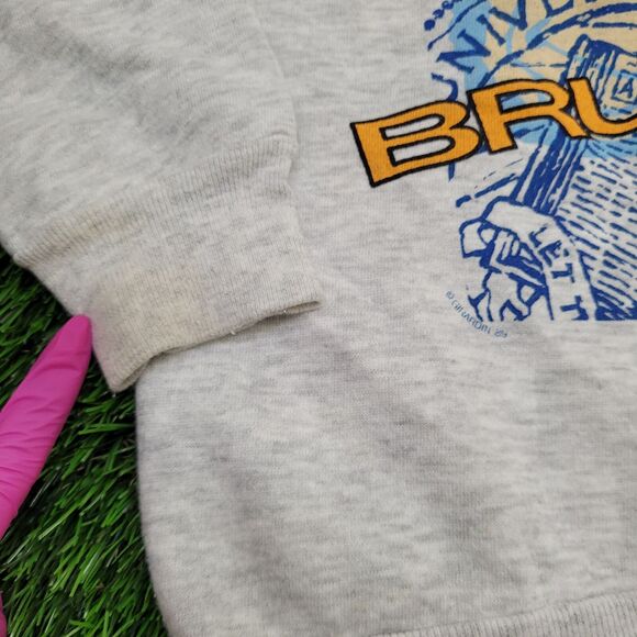 Vintage 1989 UCLA Bruins Cropped Sweatshirt M/L 21x22 Gray - Picture 3 of 16